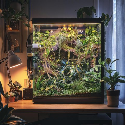 Terrario - Sztuczna Gałąź Dekoracyjna z Pędami do Terrarium - 100 cm Terrario