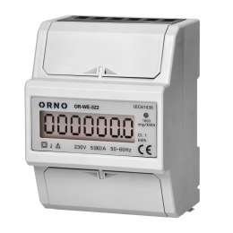 1-fazowy wskaźnik zużycia energii elektrycznej, 80A, 4.3 moduły, DIN TH-35mm