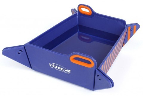 Miska /deska podróżna Chop2Bowl dark blue/orange L\'chic