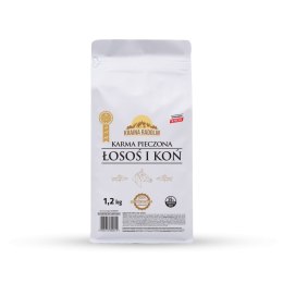 Kraina Radolin Koń i Łosoś 1,2kg dla psów z alergią i nadwrażliwością pokarmową 39% mięsa pieczonego karma sucha
