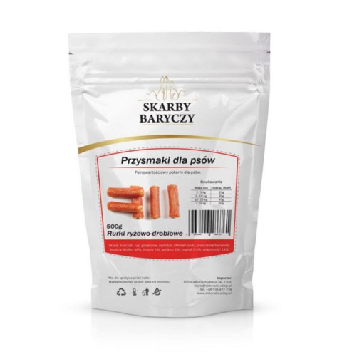 Skarby Baryczy rurki ryżowe z kurczakiem 500g Skarby Baryczy