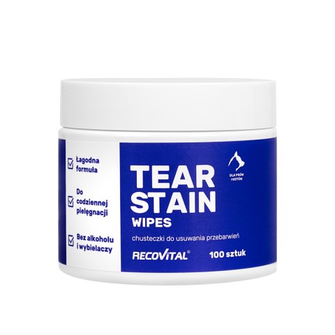 Tear Stain Wipes - chusteczki do oczu 100 szt Recovital