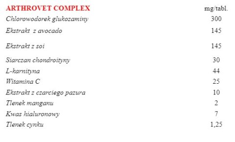 VETEXPERT Arthrovet HA Complex 60 Tabletek VETEXPERT