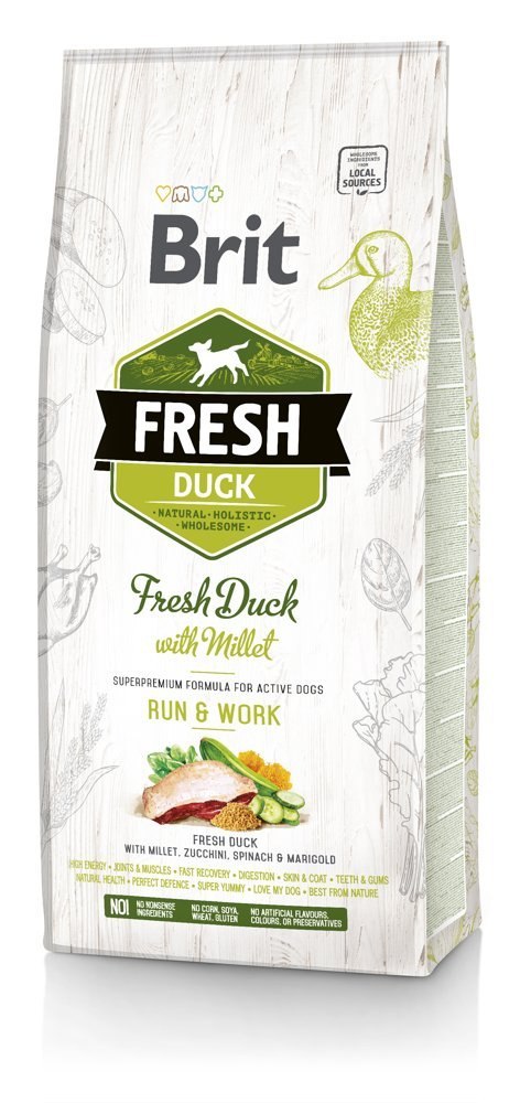 Brit Fresh Duck & Millet Adult Run & Work 12kg Brit