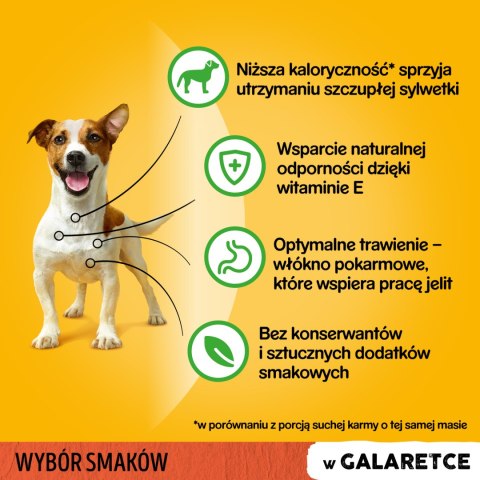 Pedigree Mokra Karma Dla Dorosłych Psów W Galaretce Z Wołowiną, Z Kurczakiem, Z Jagnięciną, Z Drobiem 12x100g Pedigree