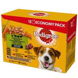 Pedigree Mokra Karma Dla Dorosłych Psów W Sosie Z Kurczakiem, Z Wołowiną, Z Indykiem, Z Jagnięciną 12x100g Pedigree