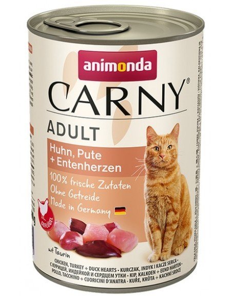 Animonda Cat Carny Adult Kurczak, Indyk I Serca Kaczki 400g Animonda