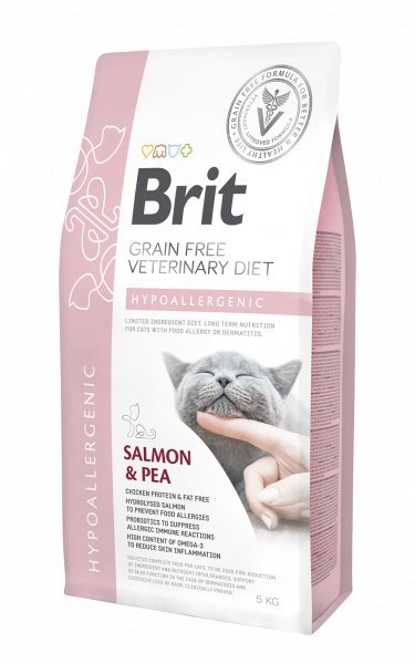 Brit Grain Free Veterinary Diet Cat Hypoallergenic Łosoś Z Groszkiem 5kg Brit veterinary