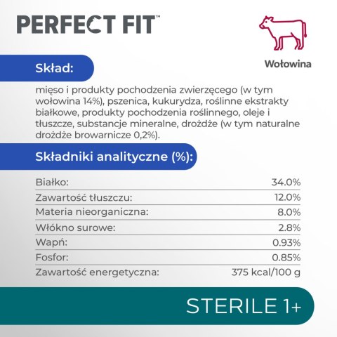 PERFECT FIT Sterile 1+ Z Wołowiną 750g Perfect Fit