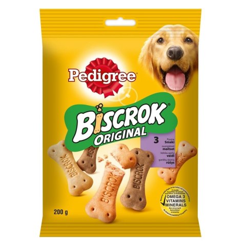 Pedigree Biscrok Ciasteczka Dla Dorosłych Psów W Kształcie Kostek Z Jagnięciną, Kurczakiem I Wołowiną 200g Pedigree