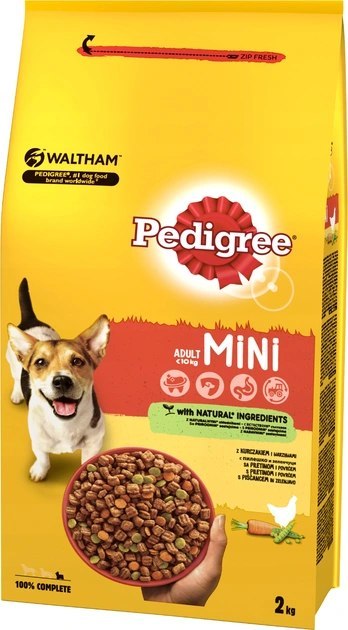 Pedigree Sucha Karma Dla Dorosłych Psów Małych Ras Z Kurczakiem I Warzywami 2kg Pedigree