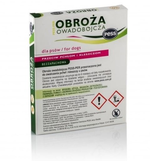 Pess Per Obroża Owadobójcza Dla Psa Bezzapachowa Brązowa 60cm Pess