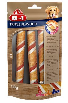 8in1 Triple Flavour Skręcane Pałeczki Dla Psów 113g 8in1