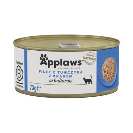 APPLAWS Tuna Fillet With Crab In Broth Tin 70g Applaws