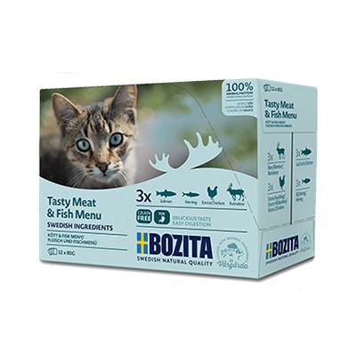 BOZITA Multibox Mięsne I Rybne Kawałki W Sosie 12x85g Bozita
