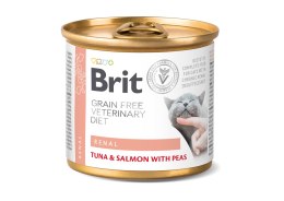 Brit Grain Free Veterinary Diet Cat Renal Tuńczyk, Łosoś I Groszek 200g Brit