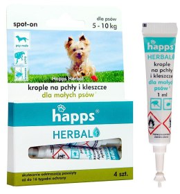 Bros Happs Herbal Krople Na Pchły I Kleszcze Dla Małych Psów 4 Tubki Bros Sp z o.o.