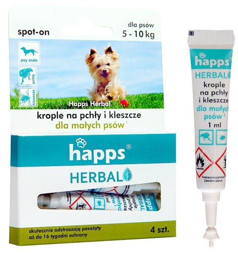 Bros Happs Herbal Krople Na Pchły I Kleszcze Dla Małych Psów 4 Tubki Bros Sp z o.o.