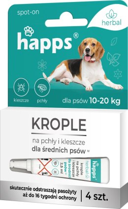 Bros Happs Herbal Krople Na Pchły I Kleszcze Dla Średnich Psów 4 Tubki Bros Sp z o.o.