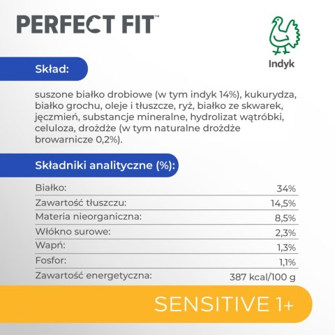 PERFECT FIT Sensitive 1+ Z Indykiem 7kg Perfect Fit