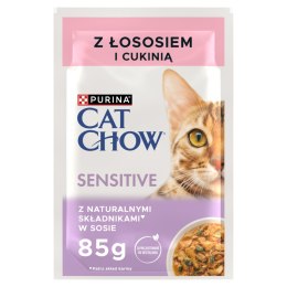 Purina Cat Chow Sensitive Karma Z Łososiem I Cukinią W Sosie 85g Purina Cat Chow