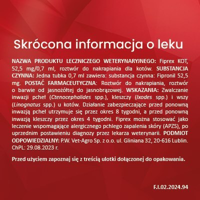 Vet-Agro Fiprex Dla Kota 0,7ml Vet-Agro