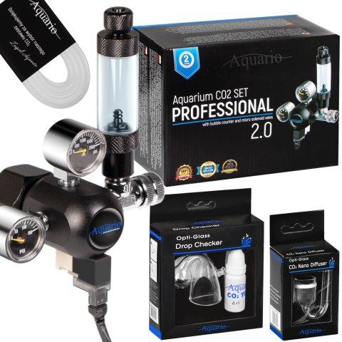 Aquario Professional 2.0 - zestaw CO2 z elektrozaworem + butla 2l Aquario