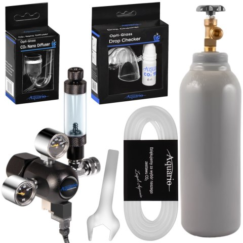 Aquario Professional 2.0 - zestaw CO2 z elektrozaworem + butla 8l Aquario