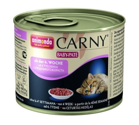 Animonda Cat Carny Kitten Baby Pate 200g Animonda