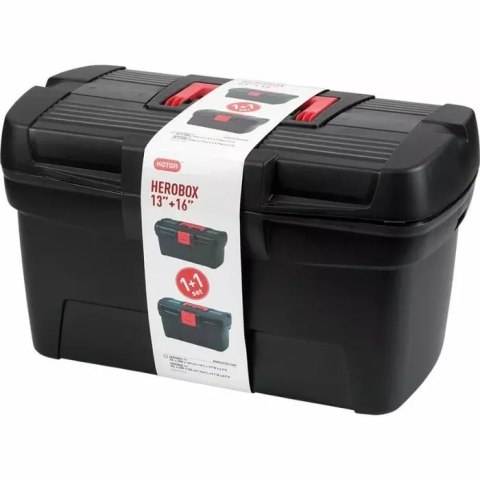 Curver Herobox Basic Zestaw Skrzynki Narzędziowe Czerwono-Czarna 13"+16" Curver