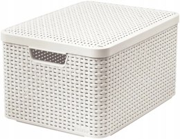 Curver Koszyk Z Pokrywą Rattan Style Kremowy L Curver