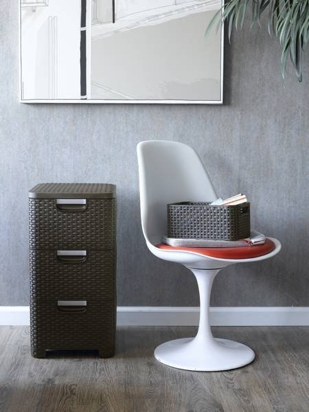 Curver Style Regał Z Szufladami Ciemny Brąz 42l Curver