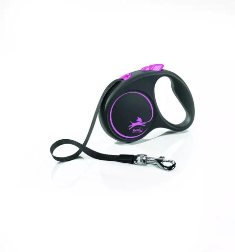 Flexi Smycz Black Design L Taśma 5m Do 50kg Różowa Flexi