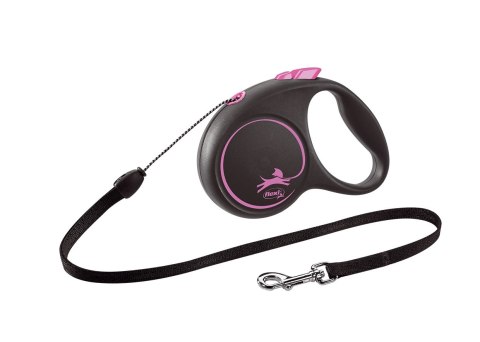 Flexi Smycz Black Design S Linka 5m Do 15kg Różowa Flexi