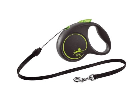 Flexi Smycz Black Design S Taśma 5m Do 12kg Zielona Flexi