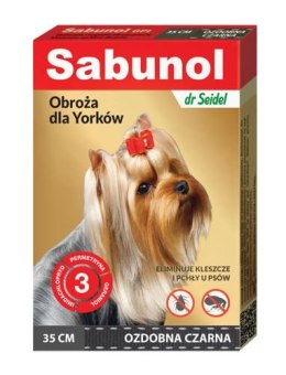 Laboratorium DermaPharm Sabunol Ozdobna Czarna Obroża Dla Yorków 35 cm Laboratorium DermaPharm