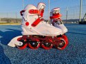 Rolki Damskie Męskie Białe Kauczukowe Solidne z Hamulcem KUBISPORT roz. 41