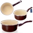 Rondel Emaliowany BROWN Retro 16 cm 1 L Indukcja Piekarnik ORION