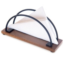 Serwetnik Drewniano-Metalowy RADKA Czarny 16 x 5 x 8 cm ORION