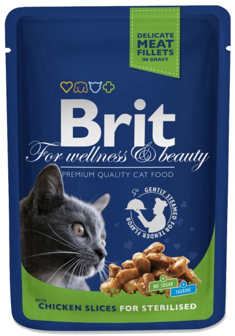 Brit Premium Cat Dla Dorosłych Kotów Sterylizowanych Z Kurczakiem 100g Brit