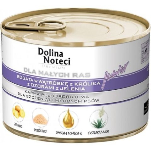 Dolina Noteci Premium Dla Psów Małych Ras Junior Bogata W Wątróbkę Z Królika I Ozory Z Jelenia 185g Dolina Noteci