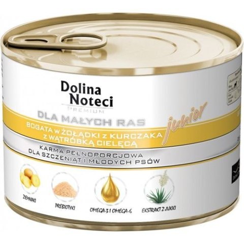 Dolina Noteci Premium Dla Psów Małych Ras Junior Bogata W Żołądki Z Kurczaka I Wątróbkę Cielęcą 185g Dolina Noteci