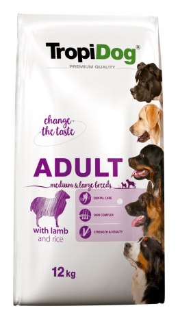 Tropidog Premium Adult Medium & Large Breed Jagnięcina Z Ryżem 12kg Tropidog