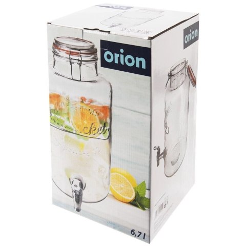 Słój do Napojów z Kranikiem Bardzo Duży 6,7 L Szklany na Imprezy ORION