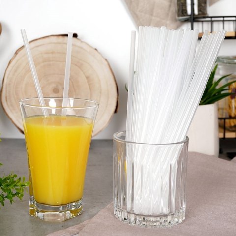 Słomki Przezroczyste Zestaw 50 szt. Wielorazowe 22 cm do Drinków VILDE