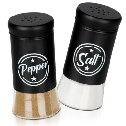 Solniczka Pieprzniczka Szklana Czarna Metalowa 140 ml 2 szt. VILDE