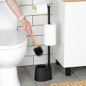 Stojak Łazienkowy Ze Szczotką WC Czarny 2W1 Bambus Silikon 66 cm VILDE