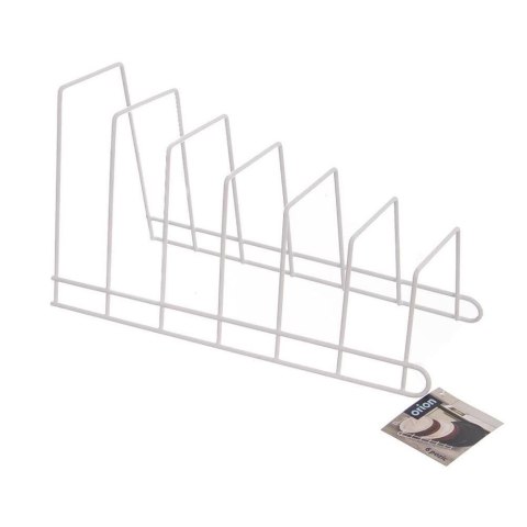 Stojak na Pokrywki do Garnków 34 x 17 cm ORION Metalowy Biały na 6 Pokrywek
