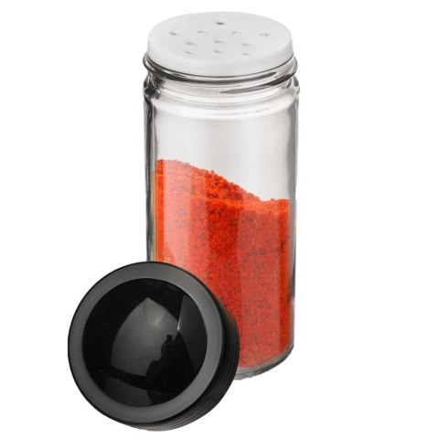 Stojak na Przyprawy Obrotowy BLACK Czarny Metal Drewno 16 Słoików ORION