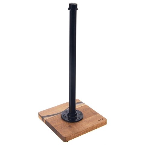 Stojak na Ręcznik Papierowy Metalowy Drewniany Loft Czarny ORION 35 cm